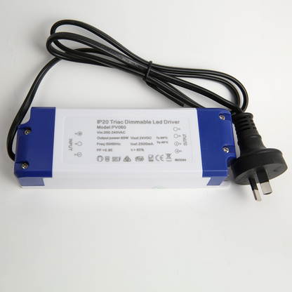 60W LED Driver - Constant Voltage - Phase dimming IP20