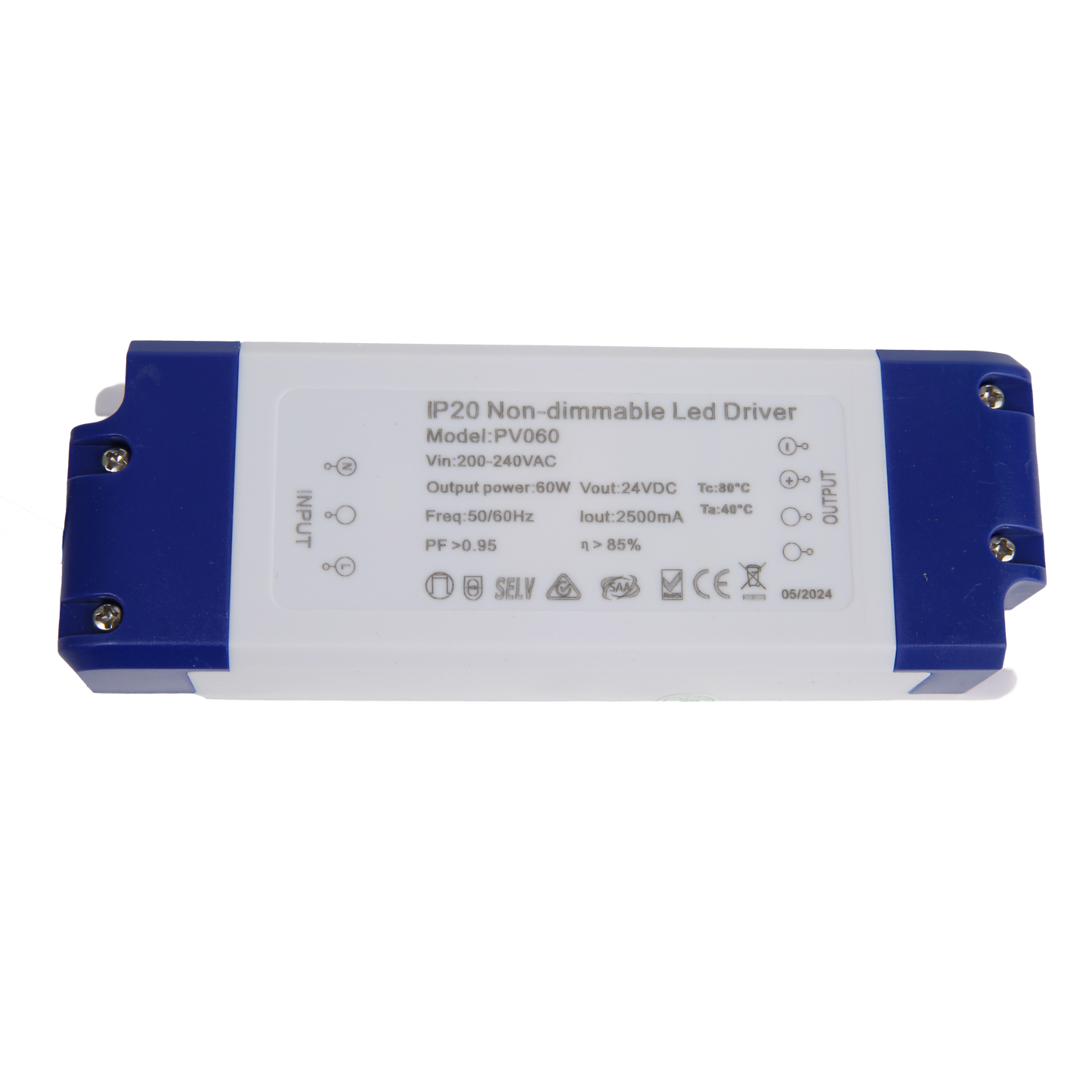 60W LED Driver - Constant Voltage - Non dimming - IP20